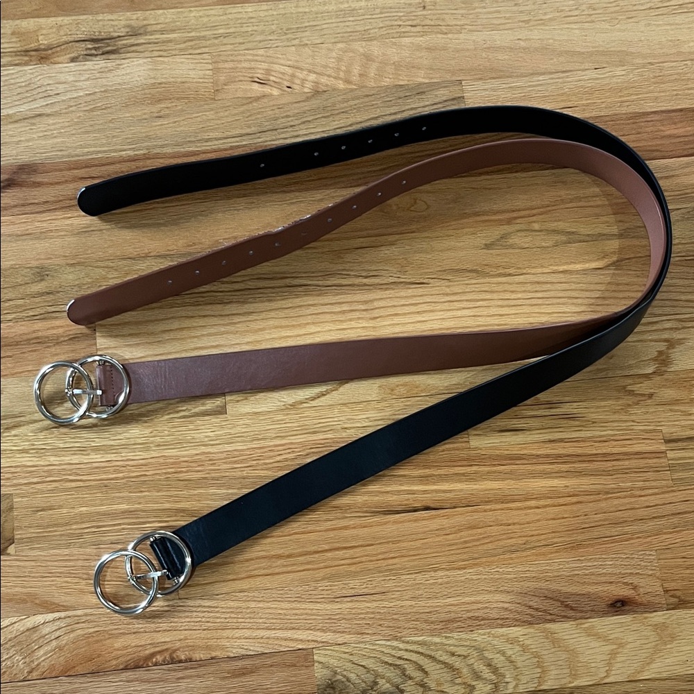 Rue21 Black and Brown Belt with Silver Rings 🌸 Eligible for 3 for $30 bundle